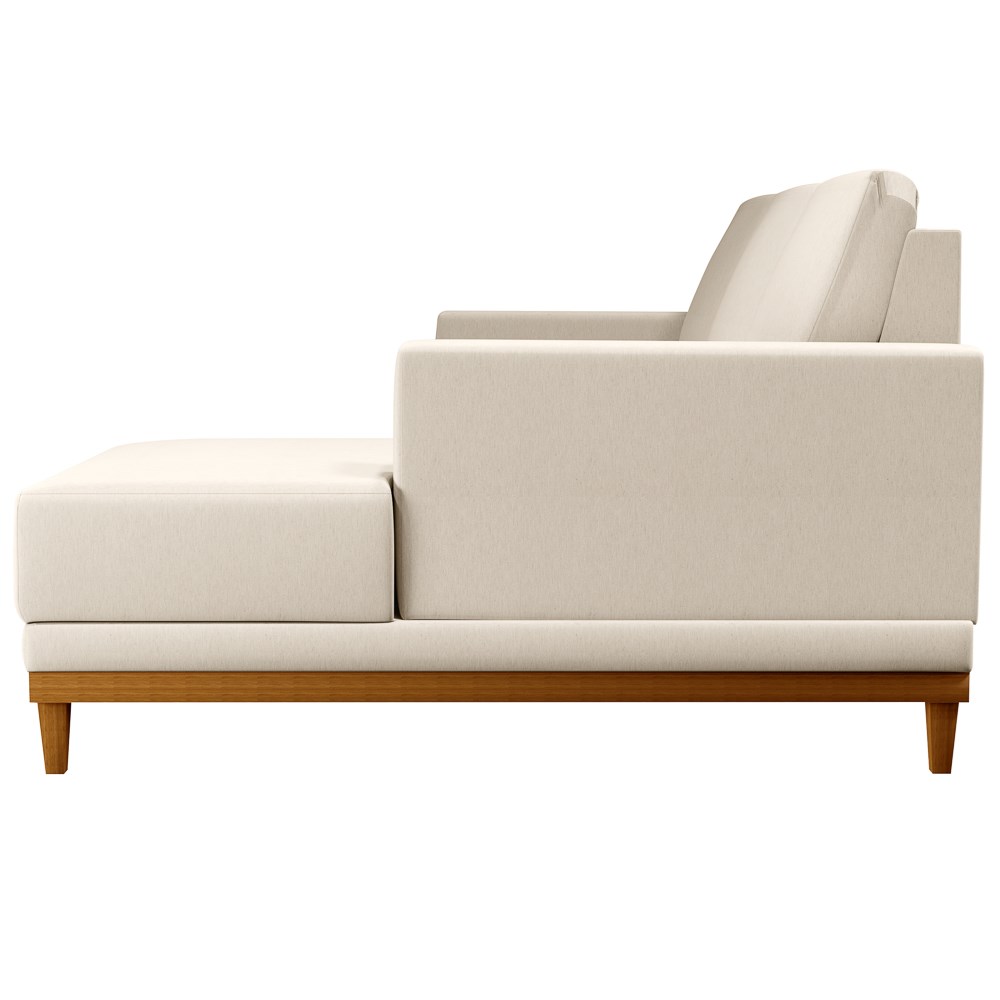 Sofá Kayrós 200cm 3 Lugares Com Chaise Esquerdo D05 Linho Bege - Mpozenato