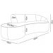 Sofá Living  2 Lugares 180cm Braço Direito Mozart D06 Linho Cinza - Mpozenato