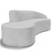 Sofá Living  2 Lugares 180cm Braço Direito Mozart D06 Linho Cinza - Mpozenato