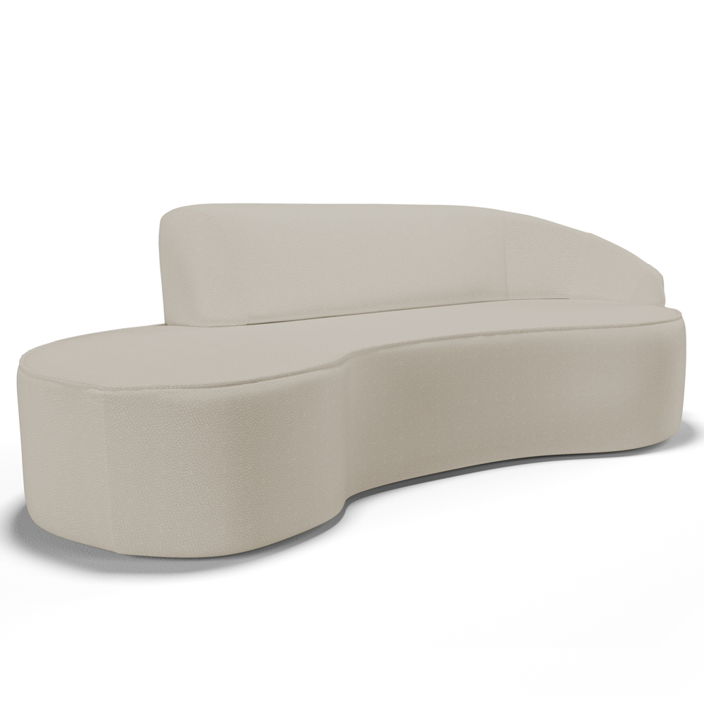 Sofá Living  2 Lugares 180cm Braço Direito Mozart D06 Sintético Bege - Mpozenato