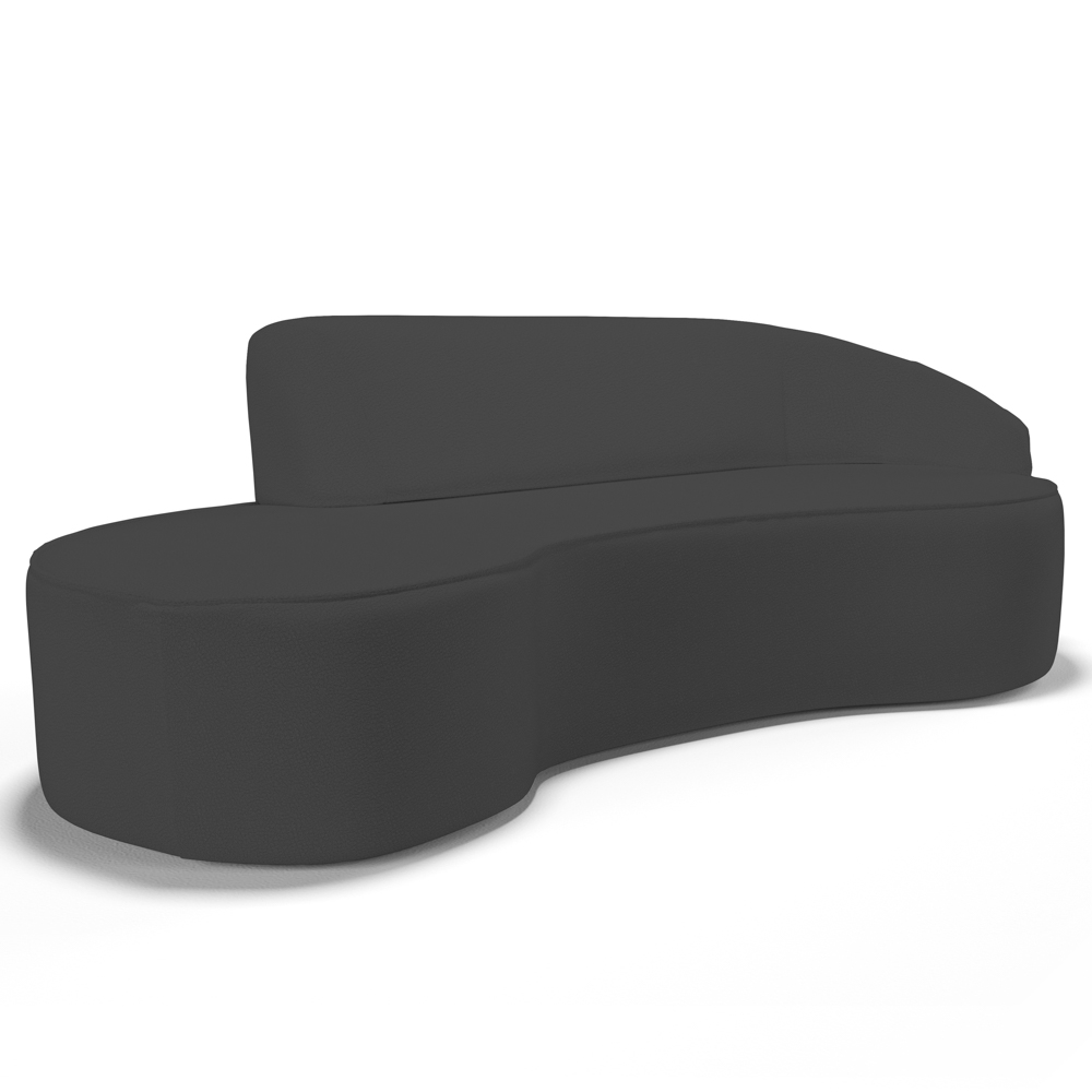 Sofá Living  2 Lugares 180cm Braço Direito Mozart D06 Sintético Cinza - Mpozenato