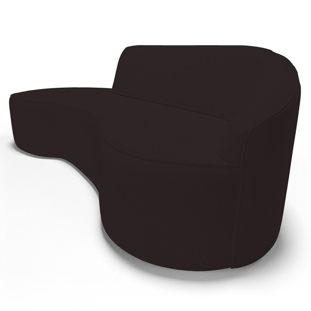 Sofá Living  2 Lugares 180cm Braço Direito Mozart D06 Sintético Marrom - Mpozenato
