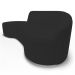 Sofá Living  2 Lugares 180cm Braço Direito Mozart D06 Sintético Preto - Mpozenato