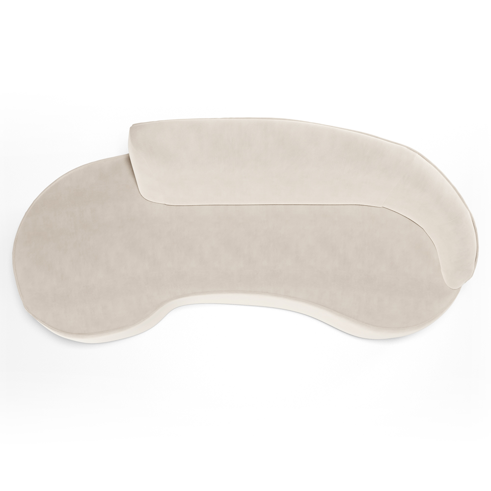 Sofá Living  2 Lugares 180cm Braço Direito Mozart D06 Veludo Bege - Mpozenato