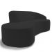 Sofá Living  2 Lugares 180cm Braço Direito Mozart D06 Veludo Preto - Mpozenato