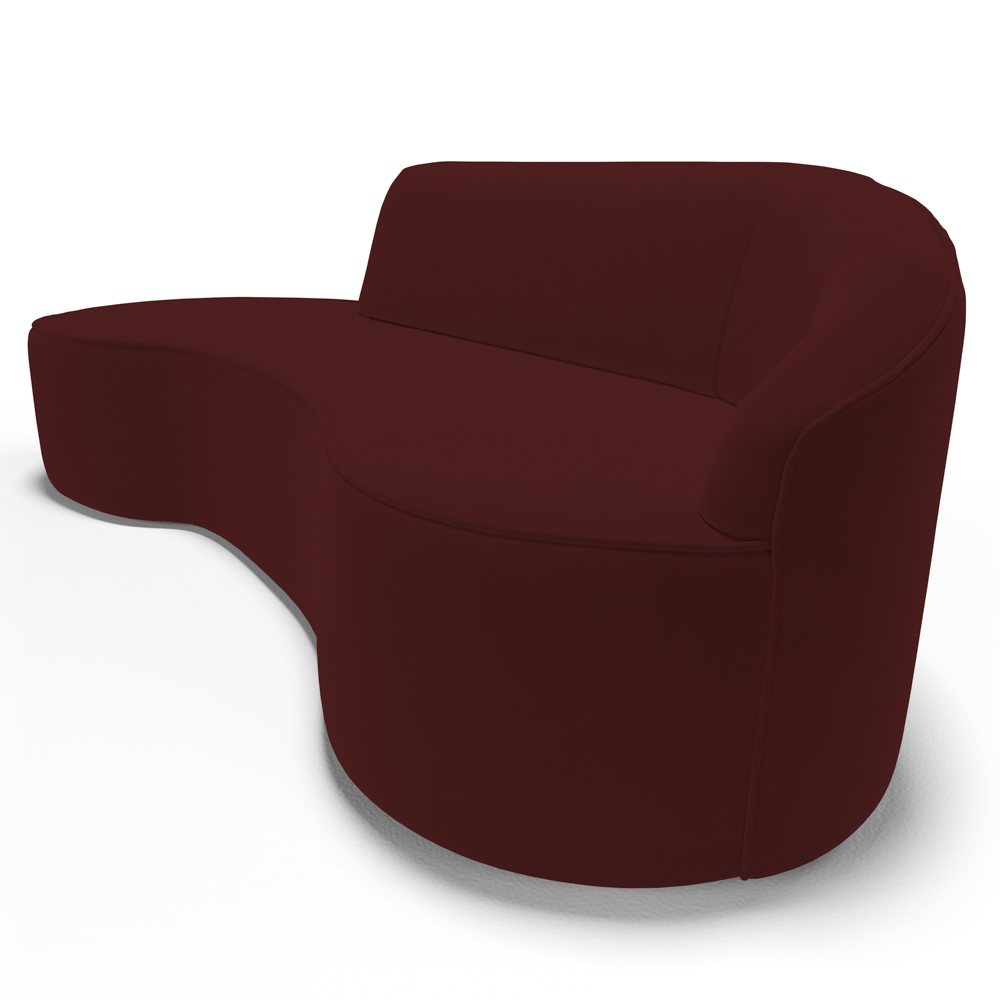 Sofá Living  2 Lugares 180cm Braço Direito Mozart D06 Veludo Vermelho - Mpozenato
