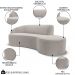 Sofá Living  2 Lugares 180cm Braço Esquerdo Mozart D06 Bouclê Bege - Mpozenato