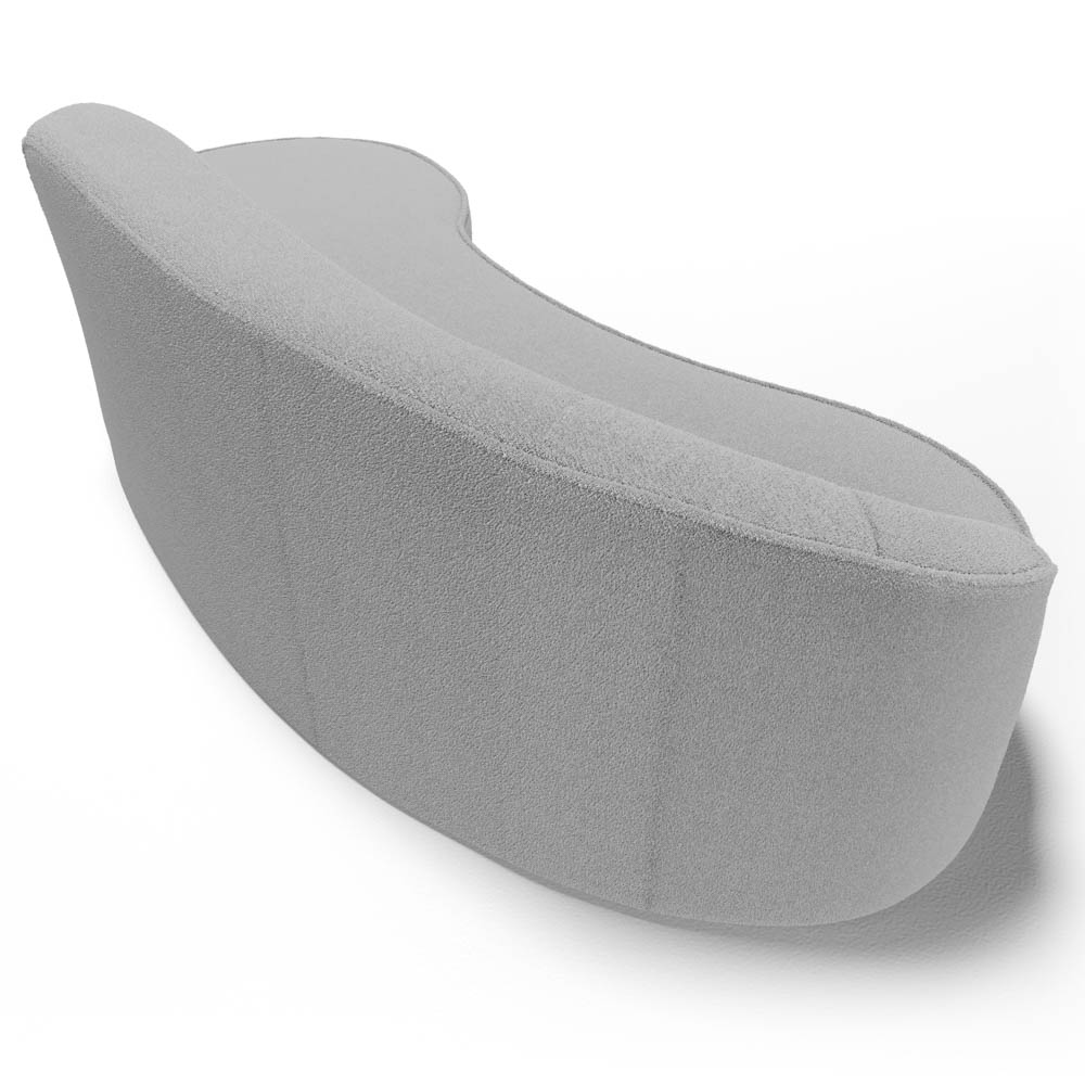 Sofá Living  2 Lugares 180cm Braço Esquerdo Mozart D06 Bouclê Cinza - Mpozenato