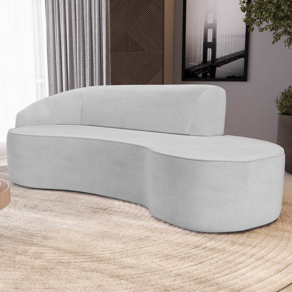 Sofá Living  2 Lugares 180cm Braço Esquerdo Mozart D06 Linho Cinza - Mpozenato