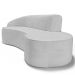 Sofá Living  2 Lugares 180cm Braço Esquerdo Mozart D06 Linho Cinza - Mpozenato