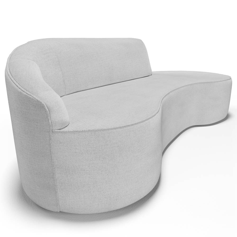 Sofá Living  2 Lugares 180cm Braço Esquerdo Mozart D06 Linho Cinza - Mpozenato