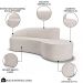 Sofá Living  2 Lugares 180cm Braço Esquerdo Mozart D06 Linho Cru - Mpozenato