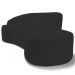 Sofá Living  2 Lugares 180cm Braço Esquerdo Mozart D06 Sintético Preto - Mpozenato