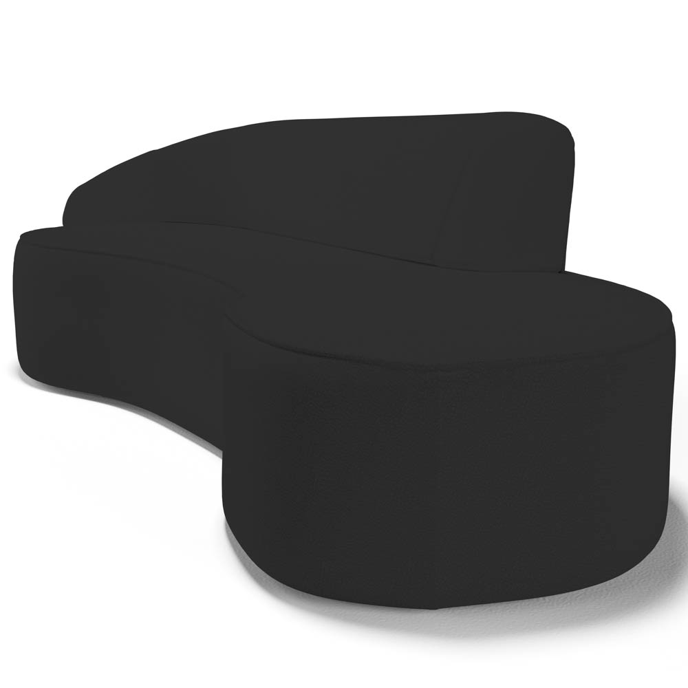 Sofá Living  2 Lugares 180cm Braço Esquerdo Mozart D06 Sintético Preto - Mpozenato
