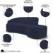 Sofá Living  2 Lugares 180cm Braço Esquerdo Mozart D06 Veludo Azul - Mpozenato