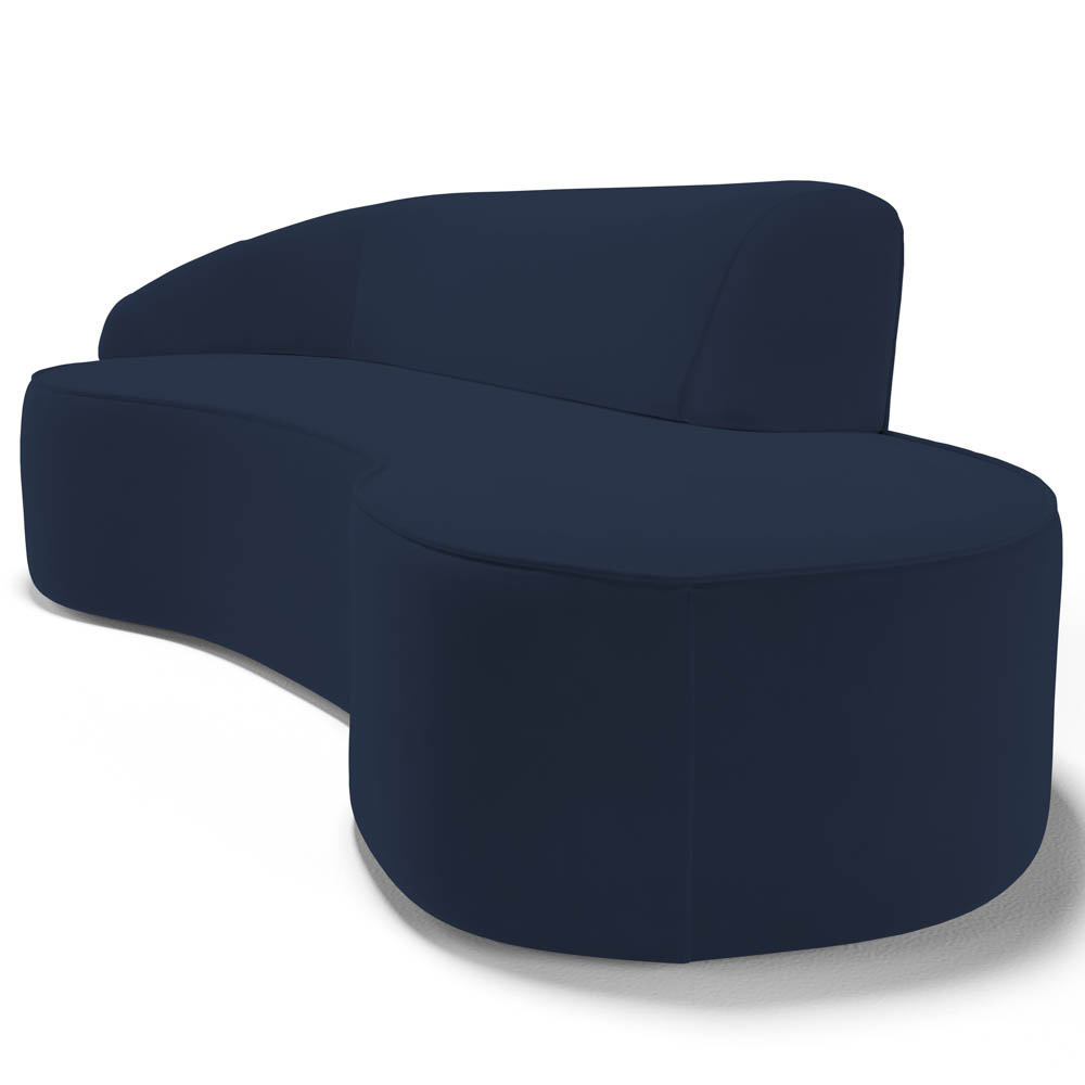 Sofá Living  2 Lugares 180cm Braço Esquerdo Mozart D06 Veludo Azul - Mpozenato