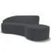 Sofá Living  2 Lugares 180cm Braço Esquerdo Mozart D06 Veludo Cinza - Mpozenato