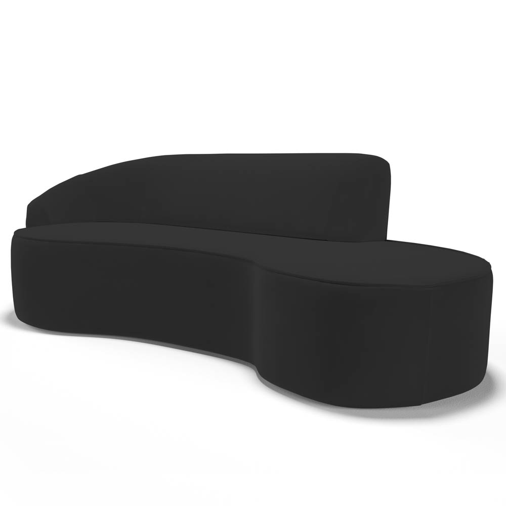 Sofá Living  2 Lugares 180cm Braço Esquerdo Mozart D06 Veludo Preto - Mpozenato