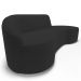 Sofá Living  2 Lugares 180cm Braço Esquerdo Mozart D06 Veludo Preto - Mpozenato