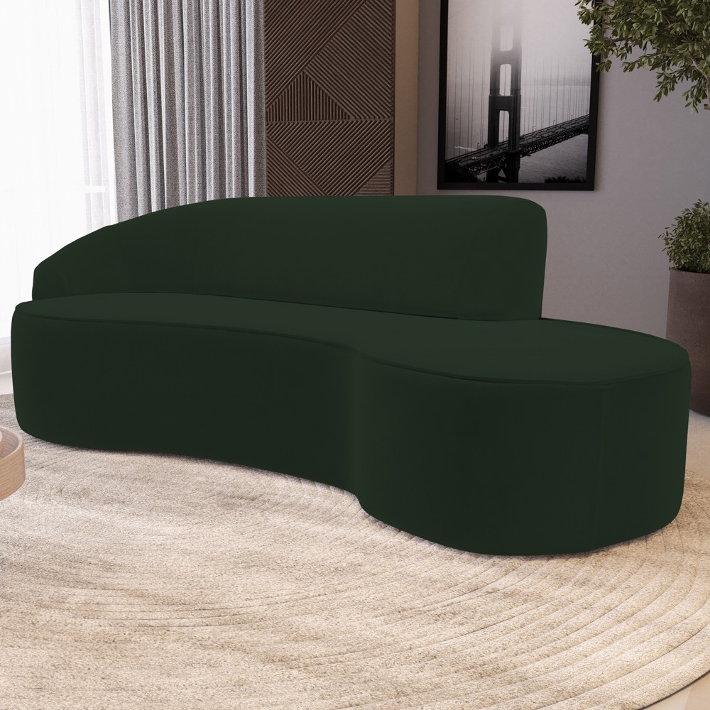 Sofá Living  2 Lugares 180cm Braço Esquerdo Mozart D06 Veludo Verde - Mpozenato