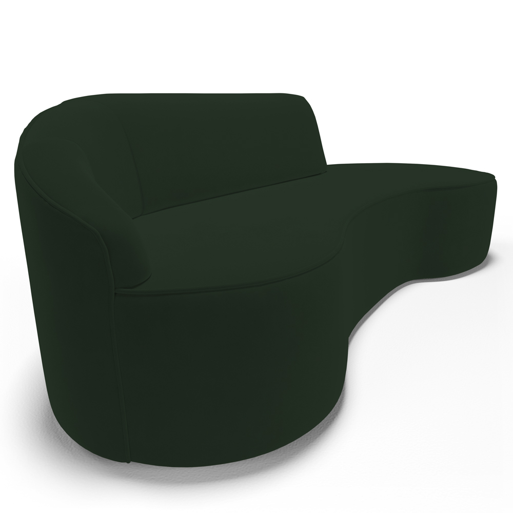Sofá Living  2 Lugares 180cm Braço Esquerdo Mozart D06 Veludo Verde - Mpozenato