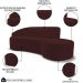 Sofá Living  2 Lugares 180cm Braço Esquerdo Mozart D06 Veludo Vermelho - Mpozenato