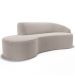 Sofá Living  3 Lugares 210cm Braço Direito Mozart D06 Bouclê Bege - Mpozenato