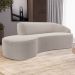 Sofá Living  3 Lugares 210cm Braço Direito Mozart D06 Bouclê Bege - Mpozenato