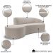 Sofá Living  3 Lugares 210cm Braço Direito Mozart D06 Bouclê Bege - Mpozenato
