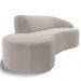 Sofá Living  3 Lugares 210cm Braço Direito Mozart D06 Bouclê Bege - Mpozenato