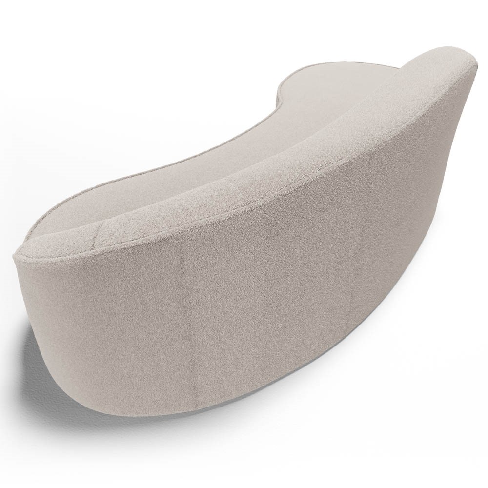 Sofá Living  3 Lugares 210cm Braço Direito Mozart D06 Bouclê Bege - Mpozenato
