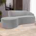Sofá Living  3 Lugares 210cm Braço Direito Mozart D06 Bouclê Cinza - Mpozenato