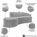 Sofá Living  3 Lugares 210cm Braço Direito Mozart D06 Bouclê Cinza - Mpozenato
