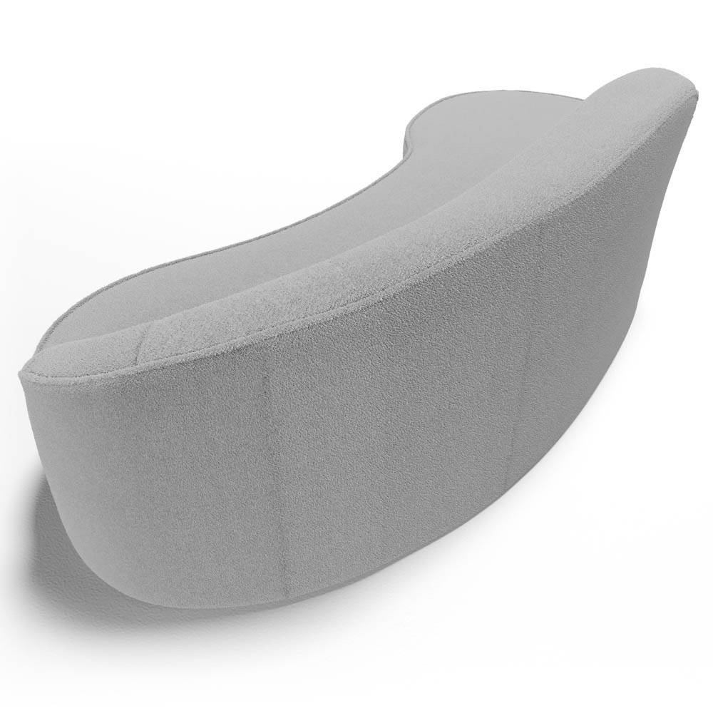 Sofá Living  3 Lugares 210cm Braço Direito Mozart D06 Bouclê Cinza - Mpozenato