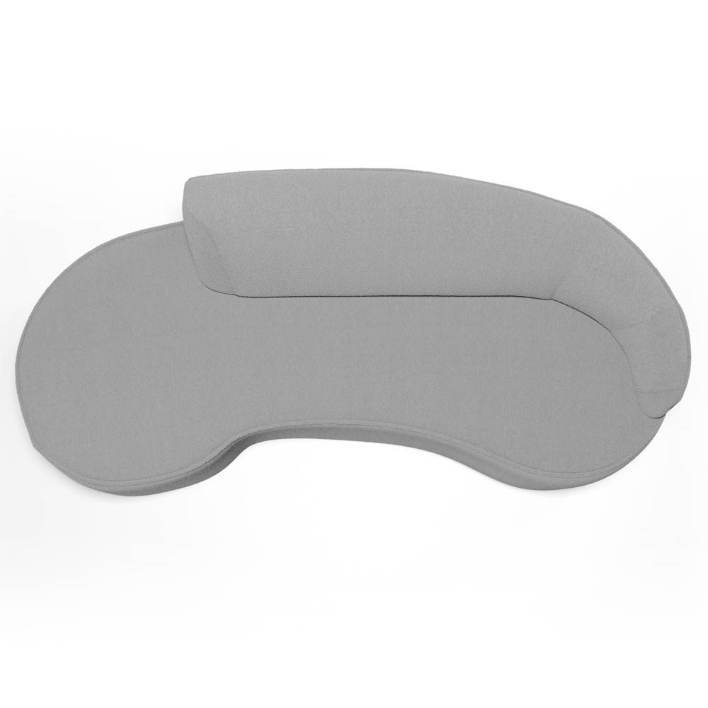 Sofá Living  3 Lugares 210cm Braço Direito Mozart D06 Bouclê Cinza - Mpozenato