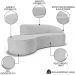 Sofá Living  3 Lugares 210cm Braço Direito Mozart D06 Linho Cinza - Mpozenato