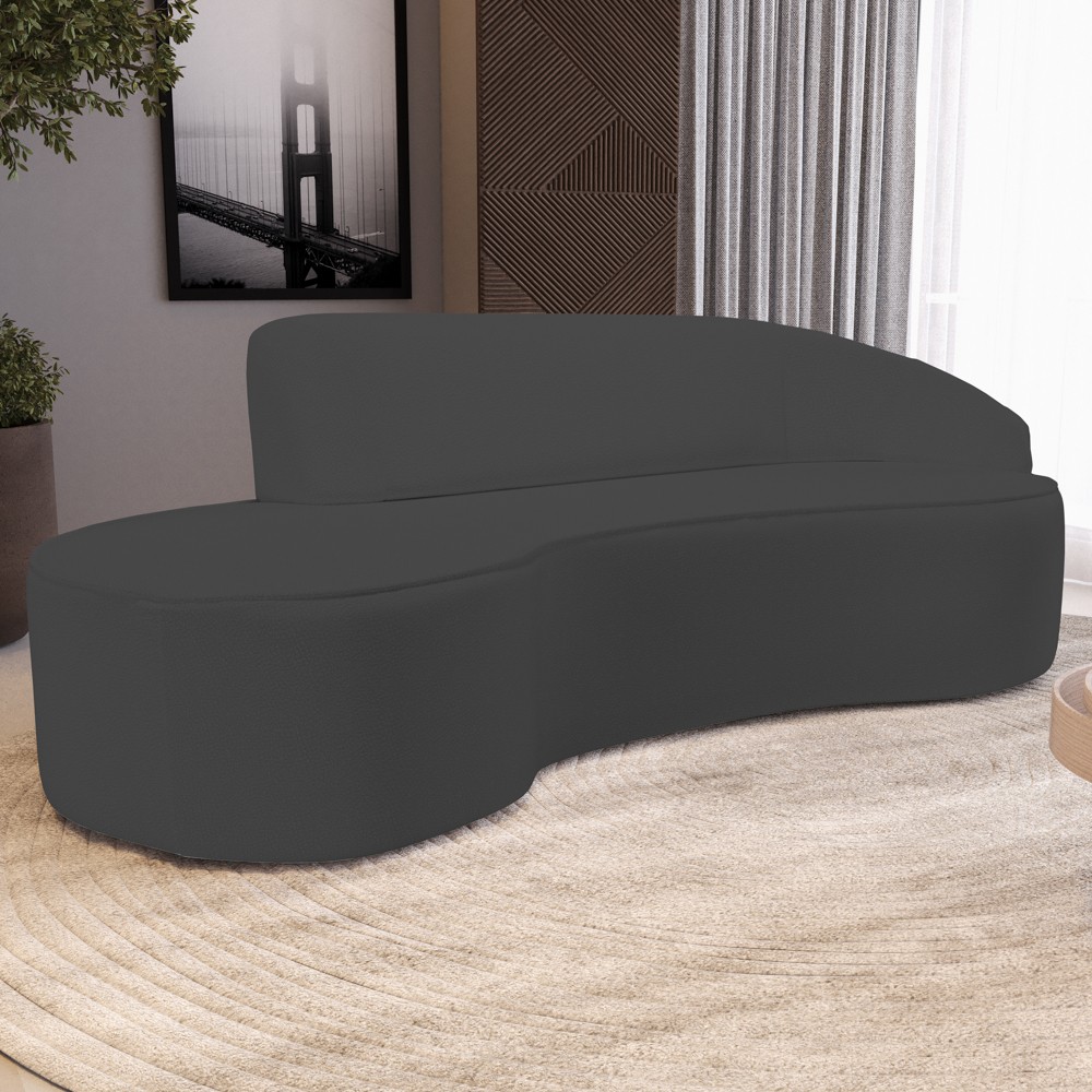 Sofá Living  3 Lugares 210cm Braço Direito Mozart D06 Sintético Cinza - Mpozenato