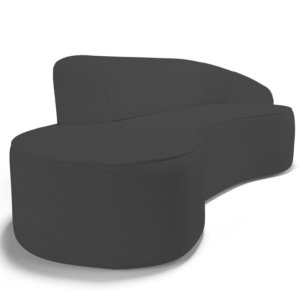 Sofá Living  3 Lugares 210cm Braço Direito Mozart D06 Sintético Cinza - Mpozenato