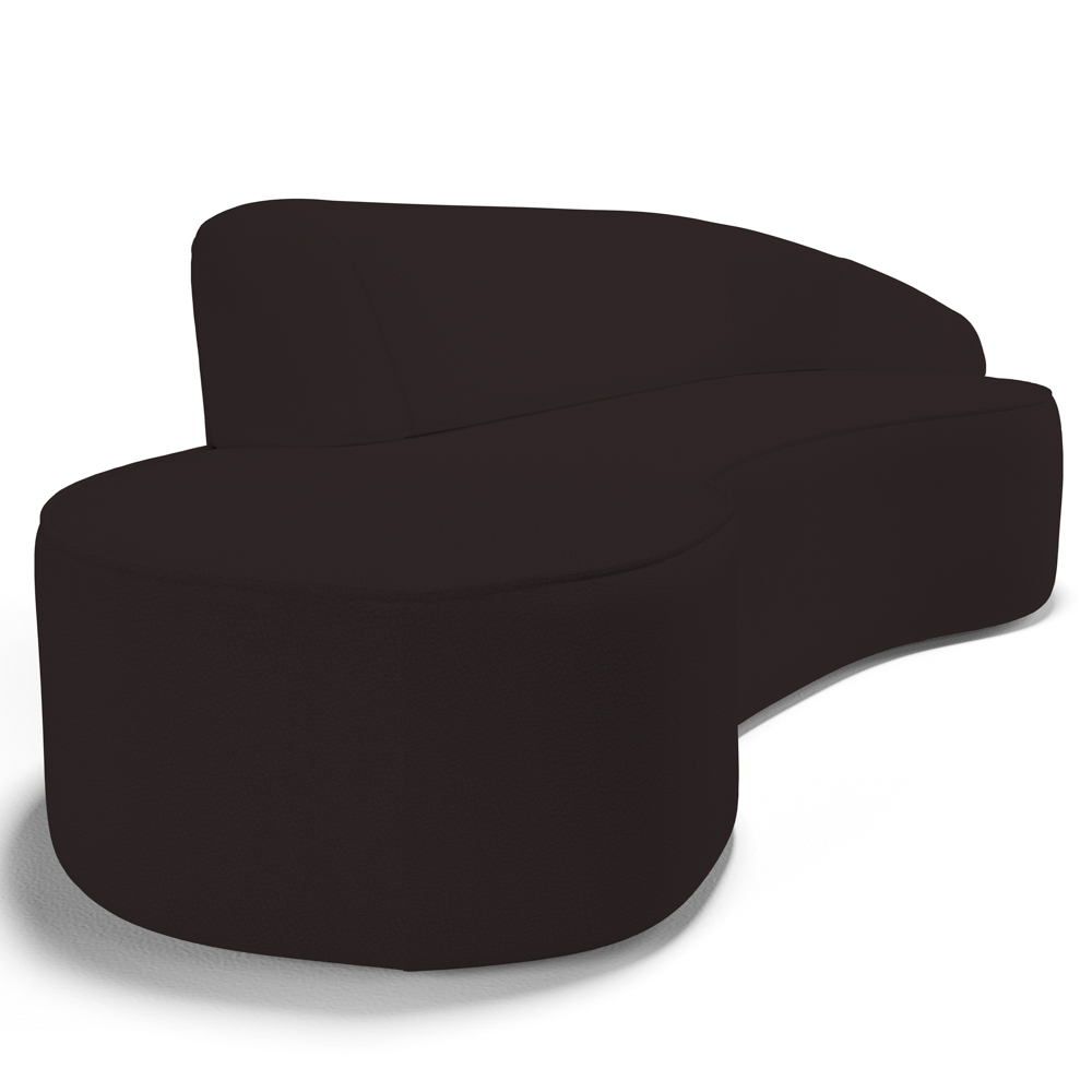 Sofá Living  3 Lugares 210cm Braço Direito Mozart D06 Sintético Marrom - Mpozenato