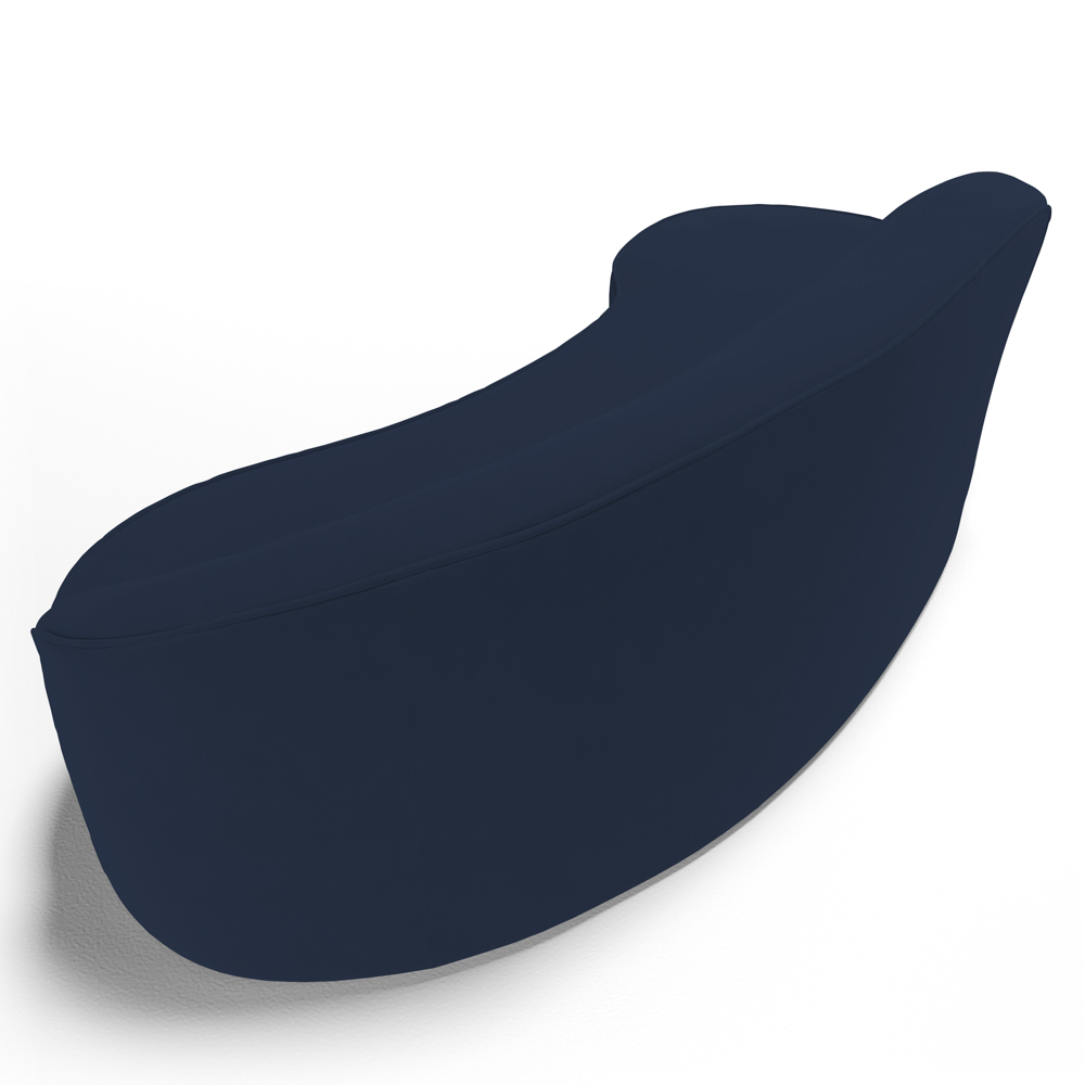Sofá Living  3 Lugares 210cm Braço Direito Mozart D06 Veludo Azul - Mpozenato