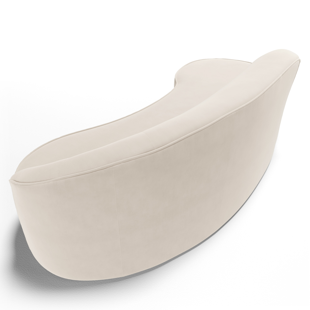 Sofá Living  3 Lugares 210cm Braço Direito Mozart D06 Veludo Bege - Mpozenato
