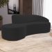 Sofá Living  3 Lugares 210cm Braço Direito Mozart D06 Veludo Preto - Mpozenato