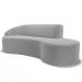 Sofá Living  3 Lugares 210cm Braço Esquerdo Mozart D06 Bouclê Cinza - Mpozenato