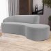 Sofá Living  3 Lugares 210cm Braço Esquerdo Mozart D06 Bouclê Cinza - Mpozenato