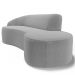 Sofá Living  3 Lugares 210cm Braço Esquerdo Mozart D06 Bouclê Cinza - Mpozenato