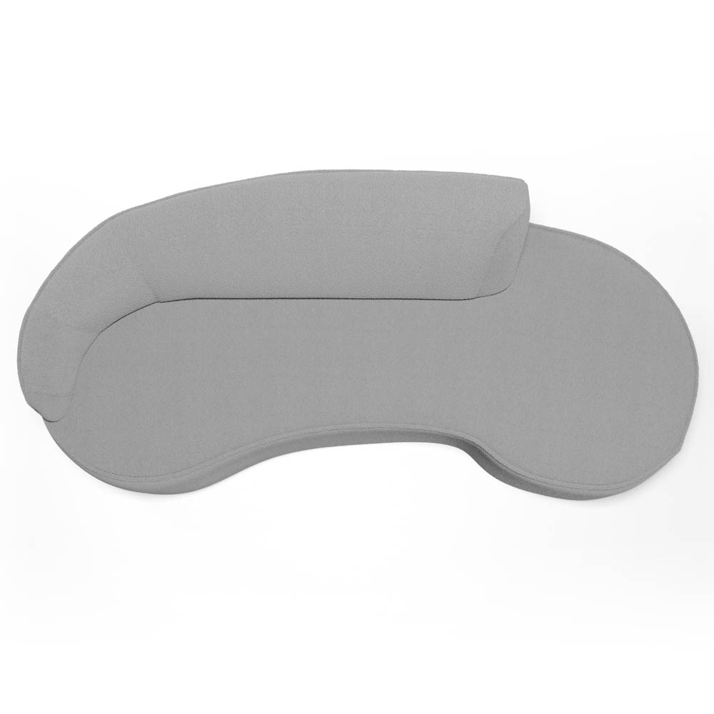 Sofá Living  3 Lugares 210cm Braço Esquerdo Mozart D06 Bouclê Cinza - Mpozenato