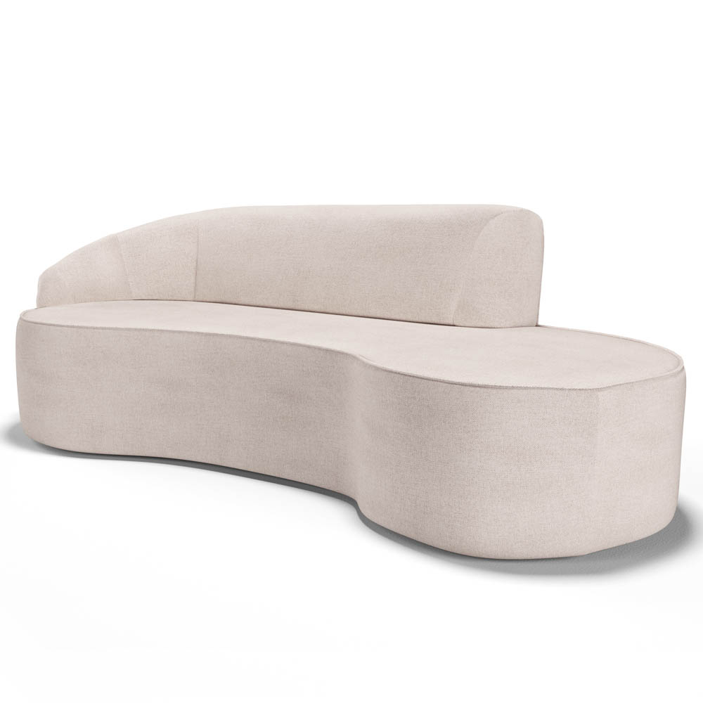 Sofá Living  3 Lugares 210cm Braço Esquerdo Mozart D06 Linho Cru - Mpozenato