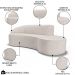 Sofá Living  3 Lugares 210cm Braço Esquerdo Mozart D06 Linho Cru - Mpozenato
