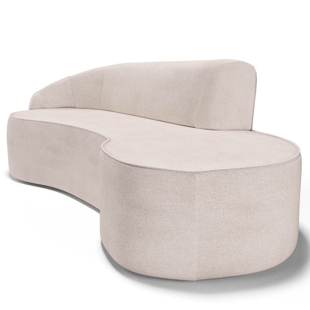 Sofá Living  3 Lugares 210cm Braço Esquerdo Mozart D06 Linho Cru - Mpozenato