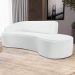 Sofá Living  3 Lugares 210cm Braço Esquerdo Mozart D06 Sintético Branco - Mpozenato